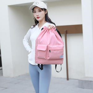 Sac à dos promotionnel en nylon polyester 210D imperméable avec cordon de serrage et poche, personnalisable avec logo pour activités extérieures - Product Image 3