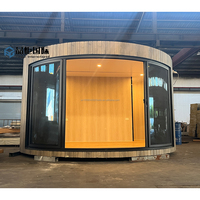 Maison préfabriquée en conteneur écologique à une chambre, une salle de bain, une cuisine, design moderne arrondi, hôtels, villas, salon, salle de sport