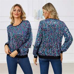 Vendita di prodotti <span class=keywords><strong>Online</strong></span> elegante <span class=keywords><strong>abbigliamento</strong></span> <span class=keywords><strong>Casual</strong></span> Plus Size da <span class=keywords><strong>donna</strong></span> manica lunga due pezzi Set di paillettes - Product Image 3