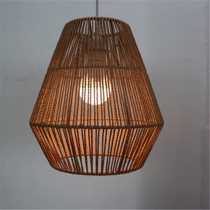 Plage côtière Corde Rotin Tissé Pendentif Simple <span class=keywords><strong>Naturel</strong></span> Tissé à la Main Dôme <span class=keywords><strong>Suspension</strong></span> <span class=keywords><strong>Abat</strong></span>-<span class=keywords><strong>Jour</strong></span> - Product Image 2