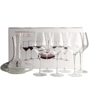 Verre à vin en cristal ensemble verre à vin classique avec carafe personnalité simple cadeau maison G237 Bordeaux