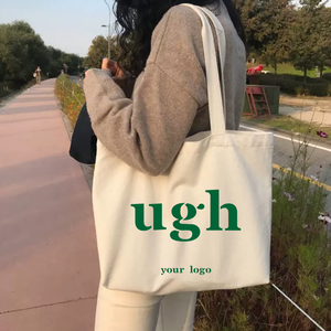 กระเป๋าผ้าแคนวาสพิมพ์ลายตามสั่ง ขายส่ง ขนาดเล็ก ขนาดใหญ่ สำหรับผู้หญิง ใส่ของช้อปปิ้ง พร้อมโลโก้ กระเป๋าโท้ทส่วนตัว - Product Image 1