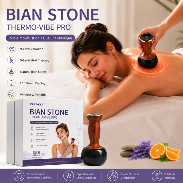 S Wholesale Price Wireless Bian Stones Home Massage Therapy Kit Handheld Rock Warmer Wand Tool for Back Neck Body Pain Relief