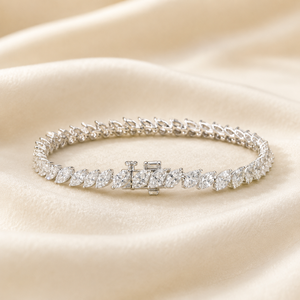 925 Sterling <b>Silver</b> Moissanite Rhodium Plated Linked Chain <b>Bracelet</b> Hip Hop Style Brilliant Stone Fashion Jewelry - Product Image 1
