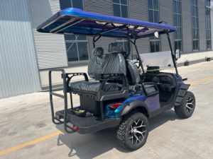 Nouvelle voiturette de <span class=keywords><strong>golf</strong></span> électrique tout-terrain quatre places à dégradé bleu, bande lumineuse circulaire, tous les accessoires sont personnalisables - Product Image 4
