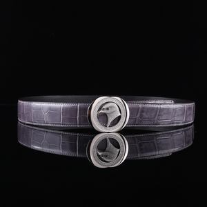 Cinturón privado personalizado 100% de piel de cocodrilo con lujosa hebilla de diamante de cabeza de águila clásica de alto brillo de piel de cocodrilo de 3.8CM - Product Image 2