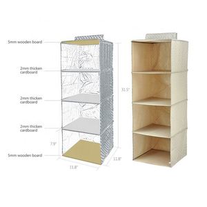 Hanging Shoe <b>Box</b> Divider Closet Storage Organizer With Drawer Plastic and Fabric for Wardrobe Travel Use With Bags <b>Clothes</b> - Product Image 2