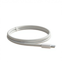 Cable de Cobre Reciclado, Modelo Más Reciente, 240W, Tipo C, Revestimiento TPE, 0.25m, Enchufe Seguro Portátil, Carga Rápida de 5A, Cable de Datos para Teléfono Móvil