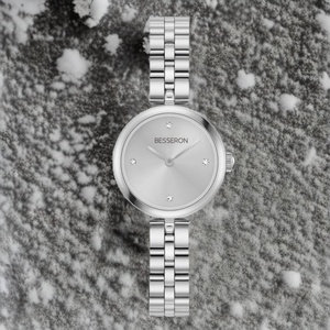 Reloj de Cuarzo Analógico Superfino de Lujo para Mujer, Acero Inoxidable, Resistente al Agua, Correa de Eslabones Delgada, Logotipo Personalizable, Estilo Moderno - Product Image 1