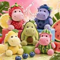 Op maat gemaakt fruitkostuum nijlpaard knuffeldier aardbei avocado watermeloen OEM schattig knuffeldier pop kindercadeau