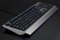 Venta al por mayor CK99 ergonomía mecánica RGB azul claro/rojo eje óptico Internet café dedicado LOL teclado para juegos con tecla completa