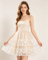 Dentelle en maille de soie de lait double face de 3,5 cm, broderie étoile florale, pour vêtements d'enfants, accessoires pour cheveux, artisanat DIY, luxe