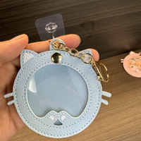 NOUVEAU Étui protecteur pour badge en forme de chat mignon avec porte-clés pour porte-clés chat de dessin animé de 58 mm
