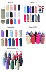 Fábrica nueva botella deportiva de 650Ml con tapa de paja de acero inoxidable aislada al vacío, frasco de agua, taza de bebida de viaje con asa portátil - Product Image 5