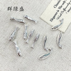 Qunlvsheng S925 Sterling <b>Silver</b> Fish Shape <b>Beads</b> For Jewelry Making 925 <b>Silver</b> DIY Components Irregular Natural <b>Silver</b> Color - Product Image 2