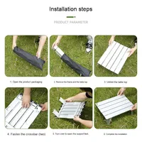 Table pliante tout-en-un pour l'extérieur, en alliage d'aluminium léger, style moderne - pour le camping, la plage, les pique-niques, les aventures en plein air