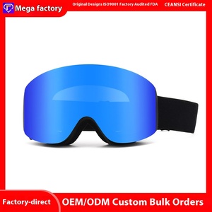 맞춤형 더블 레이어 김서림 방지 스키 고글 마그네틱 야외 스포츠 스노우 등산 안경 원통형 렌즈 - Product Image 3