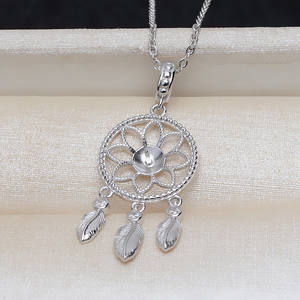 Colgante de Plata S925 con Borla para Mujer, Colgante para el Cabello con 7-9 Perlas, Accesorios de Joyería DIY, Soporte Vacío, Producto Semiacabado - Product Image 4
