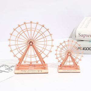 Maqueta de Edificio Creativa del Reino Unido, Rueda de la Fortuna Giratoria, Artesanía Metálica Vintage, Adornos de London Eye, Decoración para el Hogar, Oficina o Escritorio - Product Image 4