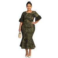 Jupes queue de poisson classiques polynésiennes grande taille, Puletasi à manches pétales, motif tribal, vêtements personnalisés pour femmes, Puletasi Samoan