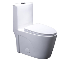 WC monobloc en céramique allongé à double chasse 1,1 GPF, à poser au sol, avec chasse automatique par siphon, pour salle de bain d'hôtel moderne, garantie 5 ans