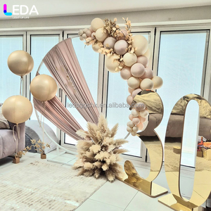 LEDA Wedding Party Event Decoration White Metal <b>Round</b> Hanging Flower <b>Balloon</b> Backdrop - Product Image 1