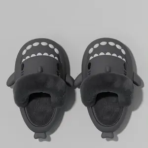 Original Design Shark Winter Warm Home Indoor Waterproof Removable Slippers For Women And Men