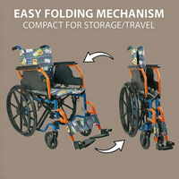 Fauteuil roulant standard AndCare en acier 18'' 20'' 22'' pour personnes âgées et handicapées - Fournitures de réadaptation thérapeutique avec siège rembourré