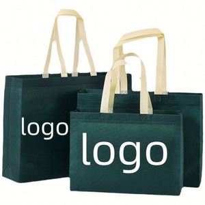 Sacs cadeaux couleur verdoyante avec poignées, sacs fourre-tout réutilisables non tissés pour décorations de mariage, anniversaire, baby shower, fête - Product Image 1