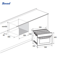 Four à micro-ondes combiné avec grille et ventilateur intégrés, largeur 595 mm / hauteur 454 mm