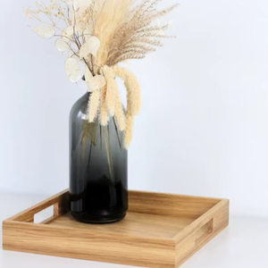 Plateaux rectangulaires en bois écologiques tendance, ensemble de plateaux de service en noyer avec poignée, nouveauté - Product Image 1
