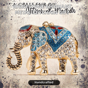 Crystal Rhinestone <b>Elephant</b> 3D Shape Handmade Carabiner Keychain Diamond Carved Zinc Alloy Exquisite <b>Gift</b> for Bags Cars Phones - Product Image 2