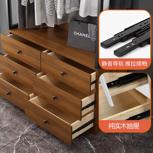 ราวแขวนเสื้อผ้าแบบเปิดโครงโลหะพร้อมแผง<span class=keywords><strong>ไม้</strong></span>  <span class=keywords><strong>ชั้น</strong></span><span class=keywords><strong>วาง</strong></span><span class=keywords><strong>เสื้อผ้า</strong></span>แบบตั้งพื้นพร้อมพื้นที่จัดเก็บด้านบน - Product Image 6