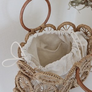 Women's Fashion Rattan Hollow Woven Lightweight Portable Tote <b>Bag</b> with Round Handle <b>for</b> Summer <b>Beach</b> Travel - Product Image 3
