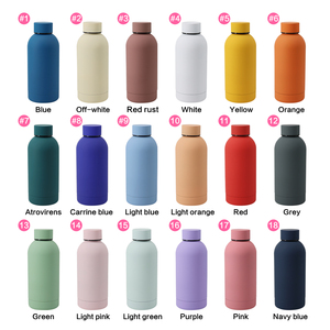 Bottiglie d'acqua in gomma smerigliata verde menta 350ml a prova di perdite thermos con coperchio avvitato Logo personalizzato 3D 5D <span class=keywords><strong>UV</strong></span> stampa semplice tazze - Product Image 6