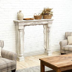 ビンテージぼろぼろのシックなアンティークホワイト装飾屋内自立型マンテル木製暖炉マントルピースリビングルーム室内装飾 - Product Image 6