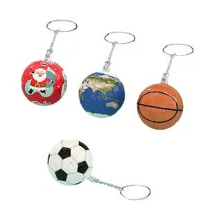 الكريسماس أرض كرة السلة كرة القدم كرة القدم سلسلة مفاتيح تحديد المهام برسمة تجميع أشكال بلاستيكية 3d كرة ألغاز ستيريو لزيادة الوعي بمرض التوحد
