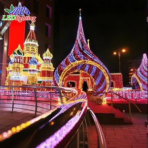 Maison en pain d'épice 3D de luxe pour décoration de Noël commerciale Affichage LED blanc chaud pour centre commercial Plaza pour paysage - Product Image 1