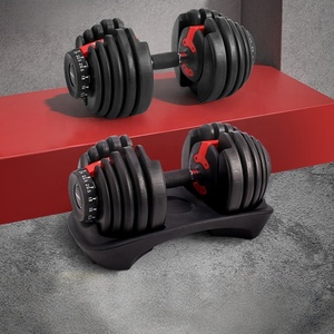 CZFIT ET0007 Cast Iron Adjustable <b>Dumbbells</b>-52.91lb/24kg Capacity Rubber-Covered Durable for Home Strength Training - Product Image 3