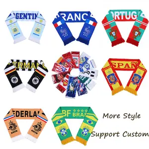Wholesale Polyester Material Soccer Sport Country Flag Scarf Custom Event Decor Football Cheerleading Shawl