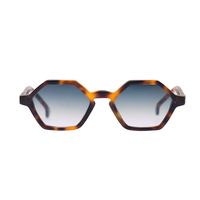 Lunettes de soleil de styliste pour femmes, lunettes de soleil de rivière tortue coquille hexagonale Vintage nouvelle personnalité polygone