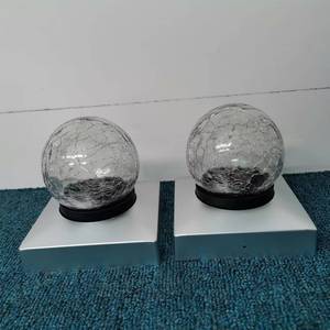 Solar Led Glass Ball <b>Post</b> Cap <b>Light</b> Water Resistant Outdoor Garden Wall Mount 12V Dc With Battery Included - Product Image 4