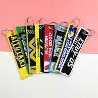Gepersonaliseerde geborduurde sleutelhanger op maat met eigen logo, dubbelzijdig, geweven borduurwerk, sleutelhanger op maat, groothandel