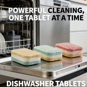 Tablettes pour lave-vaisselle sans parfum et transparentes, à base d'enzymes, pour éliminer les taches et les résidus - Product Image 1