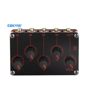 Mini Audio Splitter Box 4 Channel Audio Sound Card Mixer Instrument Singing Signal Amplifier TP400 Compact Stereo Active Mixer