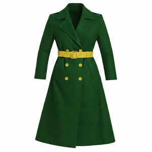 Manteau long en laine de haute qualité pour femme, prêt à être expédié, de la sororité Chi Eta Phi CEPhi, avec ceinture. - Product Image 1