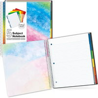 Carnet de notes à spirales A5 à sublimation imprimée sur mesure avec date en pâte épaisse 200 feuilles (400 pages) 8.5x11 papier pour règles d'université