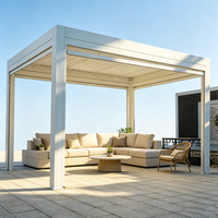 Pergola en aluminium motorisée bioclimatique pour l'extérieur, panneaux de toiture en métal pour l'extérieur