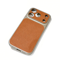 Étui de protection antichoc intégral en PU de haute qualité, couleur unie, grande fenêtre, pour iPhone 16/17