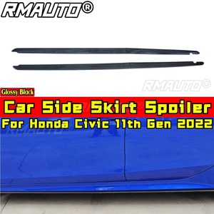 Jupes latérales de style sport noir brillant pour Honda Civic 11e génération 2022 - Accessoires automobiles - Product Image 1